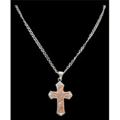 M&F Silver And Copper Cross Necklace