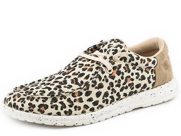 Roper Hang Loose Cream Cheetah Ladies' Casual Shoe 1 Roper Hang Loose Cream Cheetah Ladies' Casual Shoe