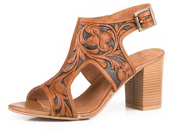Roper Hand-Tooled Ladies' Heel 1 Roper Hand-Tooled Ladies' Heel