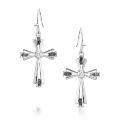 Montana Silversmiths Extended Faith Cross Earrings