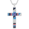 Montana Silversmiths Wrangler Shades Of Blue Cross Necklace