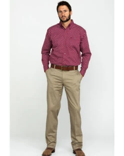 Wrangler Khaki Flat Front Men's Riata