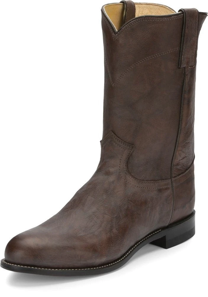 Justin Chocolate Deerlite Classic Roper Men's Boot 1 Justin Chocolate Deerlite Classic Roper Men's Boot