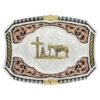 Montana Silversmith Tri-Color Pinched Buckle With Christian Cowboy Buckle