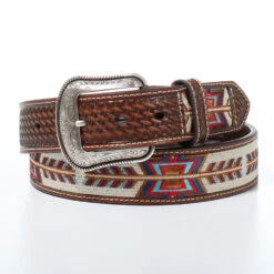 Nocona Men's Arrow Woven Basketweave Belt