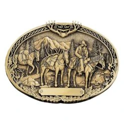 Montana Silversmiths Pack Horses And Rider Brass Heritage Attitude Buckle