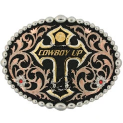Montana Silversmith Tri-Color Cowboy Up Attitude Belt Buckle