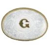 Montana Silversmiths Initial G Silver Engraved Gold Trim Western Buckle