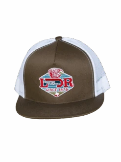 Lazy J Ranch Wear Brown & White 4" Conquest Patch Cap