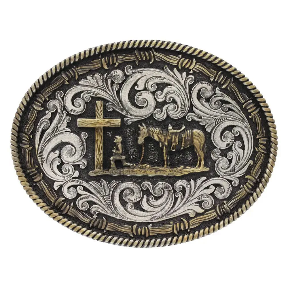 Montana Silversmiths Two Tone Rope & Barbed Wire Classic Impressions Christian Cowboy Attitude Buckle 1 Montana Silversmiths Two Tone Rope & Barbed Wire Classic Impressions Christian Cowboy Attitude Buckle
