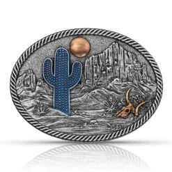 Montana Silversmiths Desert Moon Cactus Attitude Buckle
