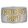 Montana Silversmiths Cowboy Sh*t Rectangular Attitude Belt Buckle