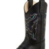 Old West Black Square Toe Children's Boot