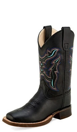 Old West Black Square Toe Children's Boot 1 Old West Black Square Toe Children's Boot