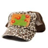 Cactus Red Bloom Leather Patch Cap