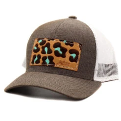 Leopard Leather Patch Cap