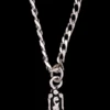 M&F Men's Silver Black Cross With Blue Stone Necklace