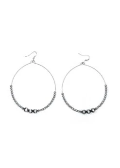West & Company Pearl Wire Beaded Dangle Hoop Earring