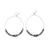 West & Company Black And Silver Beaded Wire Hoop Earring