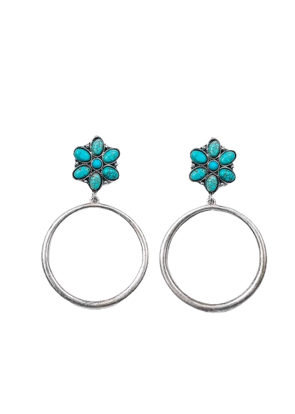 West & Company Silver Dangle Hoop Earring 1 West & Company Silver Dangle Hoop Earring