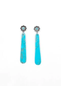 West & Company Turquoise Slab Post Earring