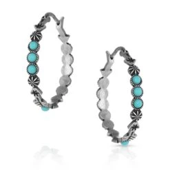 Montana Silversmiths Round N Round Turquoise Hoop Earring