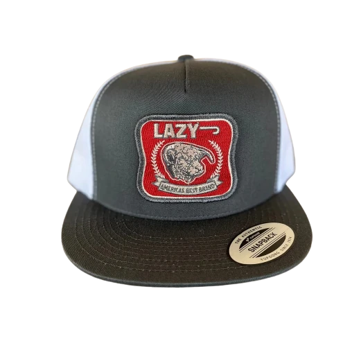 Lazy J Ranch Wear Grey & White 4" America's Best Cap 1 Lazy J Ranch Wear Grey & White 4" America's Best Cap