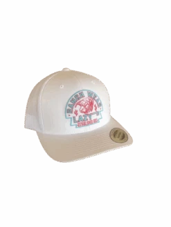 Lazy J Ranch Wear White & White 3.5" Red Turquoise Arrowhead Cap