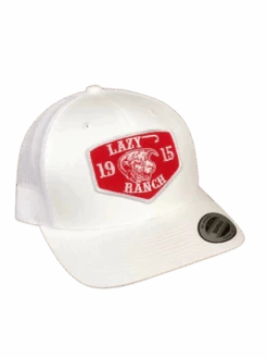 Lazy J Ranch Wear White & White 3.5" Red Ranch Cap