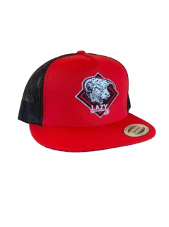 Lazy J Ranch Wear Red & Black 4" Diamond Hereford Cap