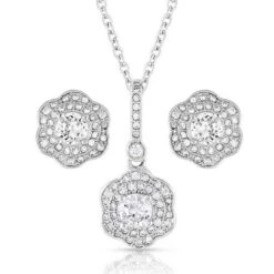 Montana Silversmiths Petals In The Moonlight Crystal Jewelry Set