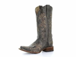 Corral Boots Circle G Distressed Green Beige Embroidered Ladies' Boot