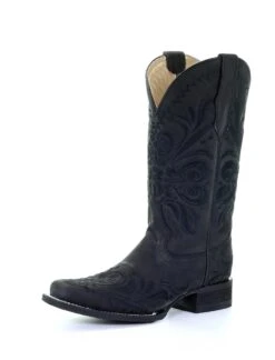 Corral Boots Circle G Black Filigree Embroidered Ladies' Boot