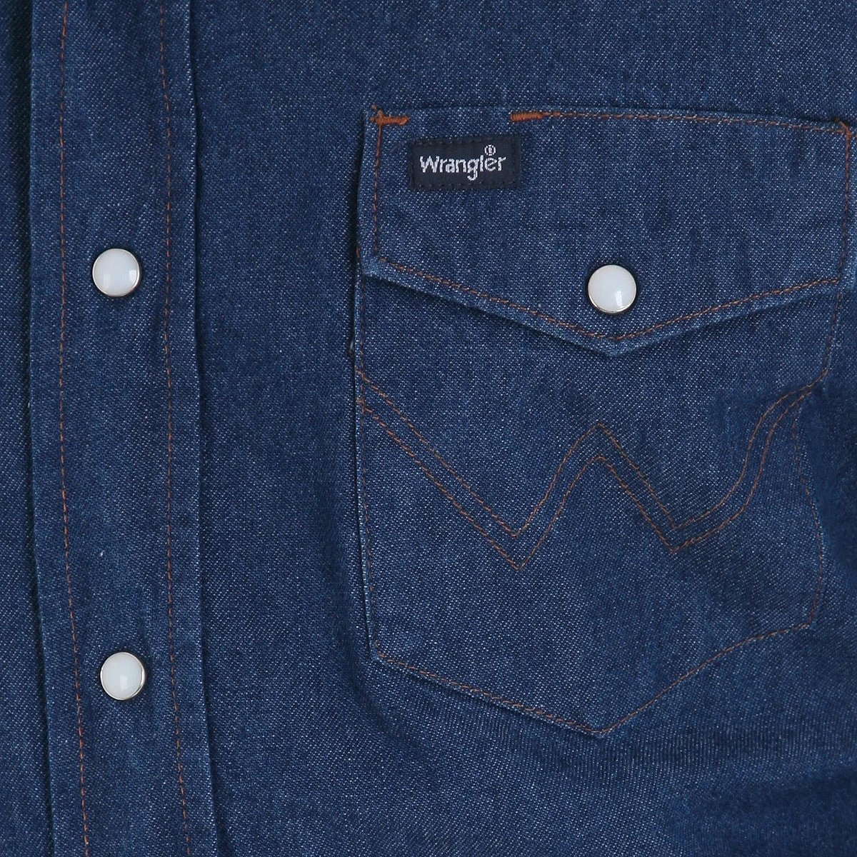 Wrangler Denim Western Snap Men's Work Shirt 2 Wrangler Denim Western Snap Men's Work Shirt - Image 2