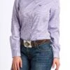 Cinch Purple Striped Ladies' Shirt