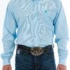 Cinch Light Blue Stripe Classic Fit Men's Shirt