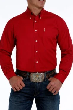 Cinch Red Modern Fit Men's Shirt