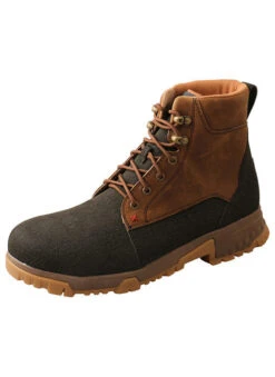 Twisted X CellStretch Brown Alloy Toe Lace Up Men's Work Boot