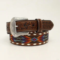 Nocona Ribbon Black Lace Men's Belt
