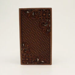 Nocona Basketweave Floral Embossed Rodeo Wallet