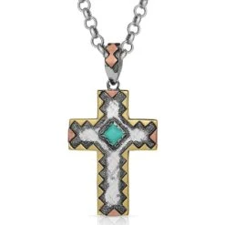 Montana Silversmiths Antique Serrated Cross Necklace