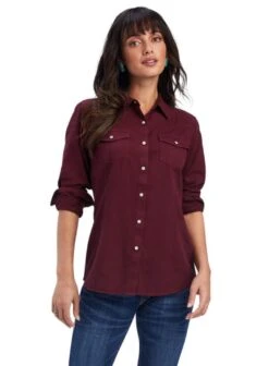 Ariat Ladies' Chocolate Truffle Long Sleeve Snap Shirt