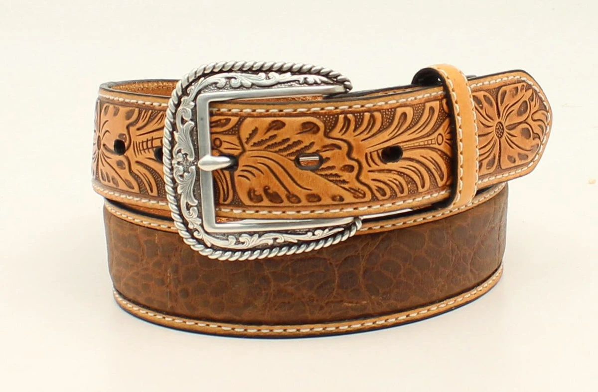 Ariat Croc Print Floral Tabs Men's Belt 1 Ariat Croc Print Floral Tabs Men's Belt