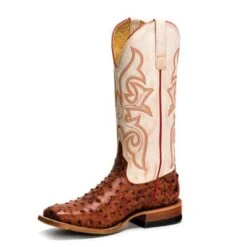 HorsePower Cognac Ostrich Print Men's Boot