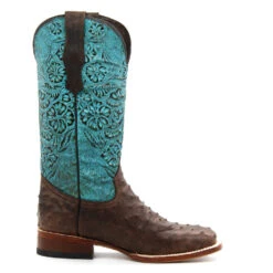 Tanner Mark Nicotine Ostrich Print Ladies' Boot -Denim Clothing Store i BPGP5fD X2