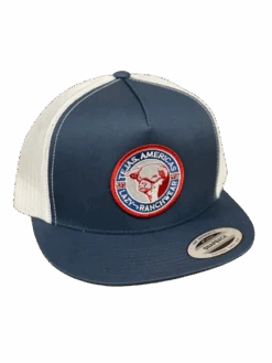 Lazy J Ranch Wear Navy & White 4" Tejas Patch Cap