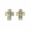 M&F Large Silver Cross Earrings