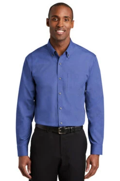 Red House Mediterranean Blue Nailhead Non-Iron Men's Shirt